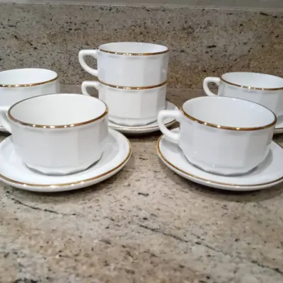 Vintage Apilco Gold Trimmed Cup & Saucer Set