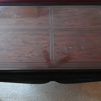 Drexel Heritage Coffee Table With Asian Style Engraving