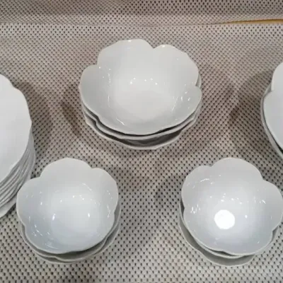 Lotus White Scalloped Plates And Bowls