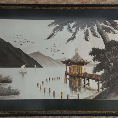 Japanese Silk Embroidered Art