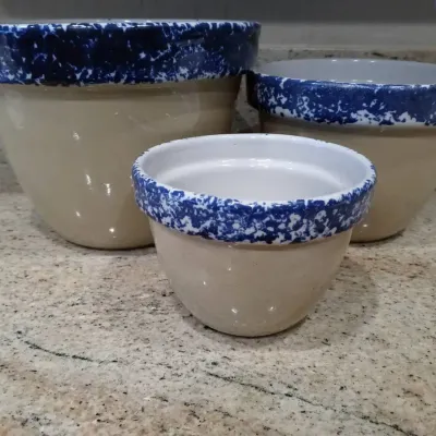 Three-Piece Bentson-West Design Ceramic Mixing Bowls