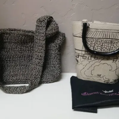 Carrie Forbes Knitted Purse & Elaine Turner Designs Handbag