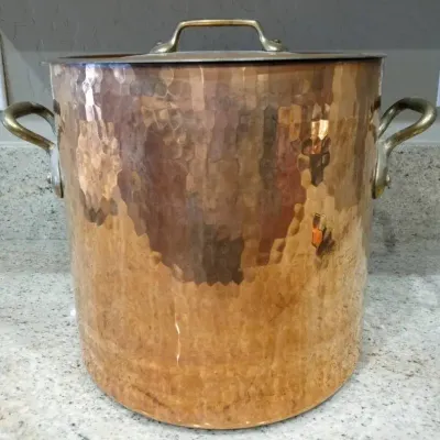 E. Dehillerin Vintage Hammered Copper Stew Pot Made In France
