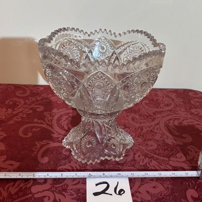 vintage two-piece pedestal punch bowl set