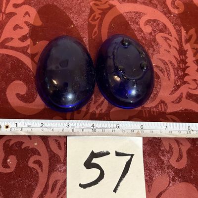 Cobalt Egg Shaped Trinket Holder 3-1/2"