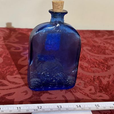 vintage Knobler cobalt blue recycled glass bottle Spain