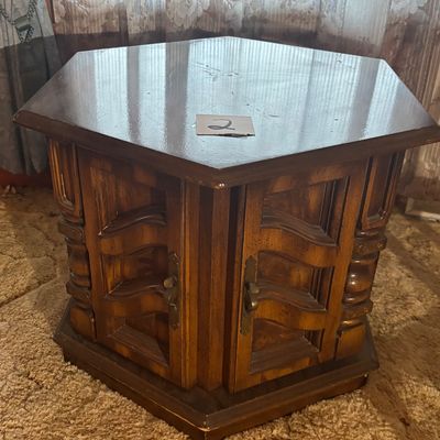 Vintage Hexagon End Table