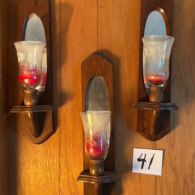 Vintage Wooden Wall Sconce Lot
