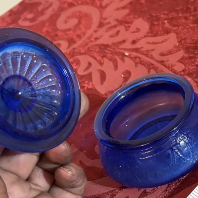 Miniatures Cobalt Jar And Lid Canister