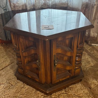Vintage Hexagon End Table