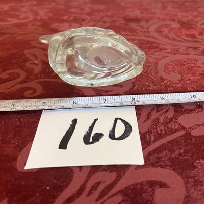 Vintage Glass Duck Personal Cigarette Ashtray Animal Paperweight MCM