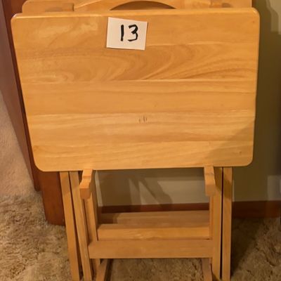 Set of 4 TV Trays with Rack
