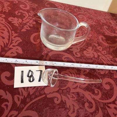 Dansk Kitchen Clear Glass Gravy Boat Heavy Weighted Base Scandinavian Modern