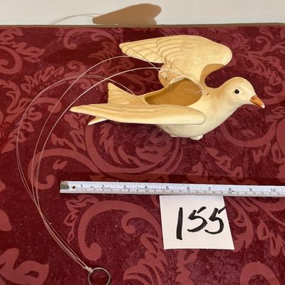 vintage ceramic flying dove hanging planter