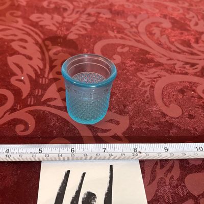 Vintage Sewing Collectible Glass "Just a Thimble Full" Shot Glass
