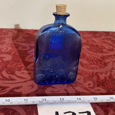 vintage Knobler cobalt blue recycled glass bottle Spain