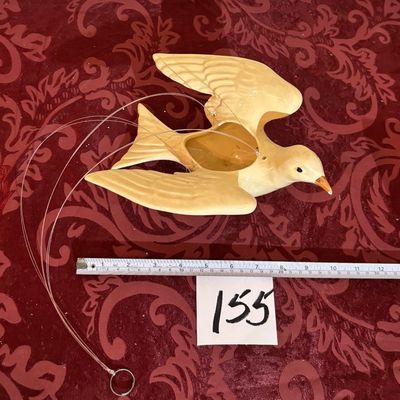 vintage ceramic flying dove hanging planter
