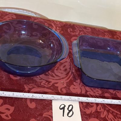 Vintage Pyrex #024 Cobalt Blue Glass 2 Qt. 2 L. Casserole Dish And More