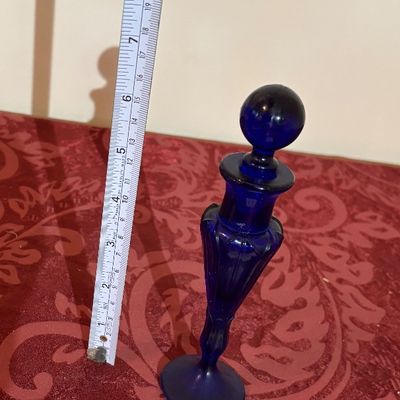 vintage cobalt blue glass perfume bottle