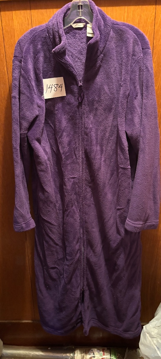 Large Women Fleece Robe Plush Long Zip Front Soft Zipper Bathrobes ...