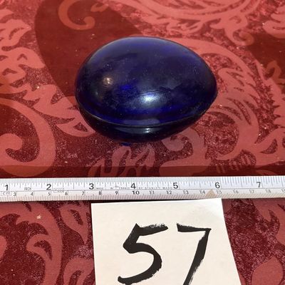 Cobalt Egg Shaped Trinket Holder 3-1/2"
