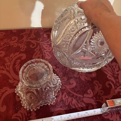 vintage two-piece pedestal punch bowl set