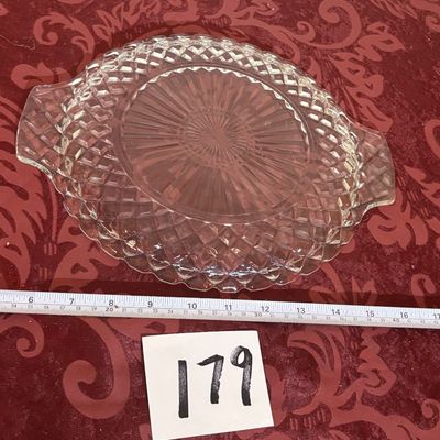 1930s Depression Glass Cake Plate by Anchor Hocking Waterford Waffle Pattern