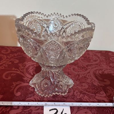 vintage two-piece pedestal punch bowl set
