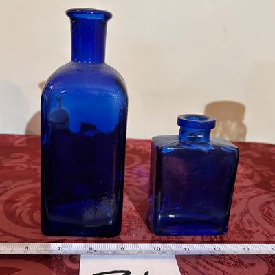 Vintage Cobalt Blue Bottle Set