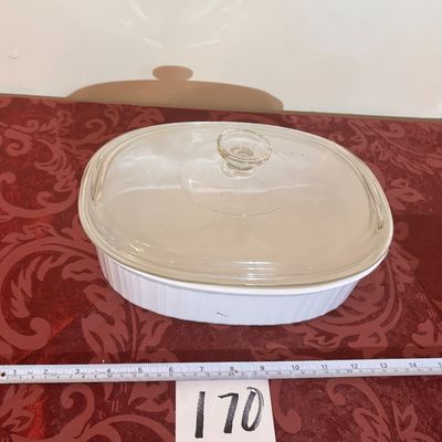 Corningware French White Oval Casserole with glass lid