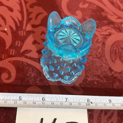 Fenton Hobnail Toothpick Holder Colonial Blue | Vintage