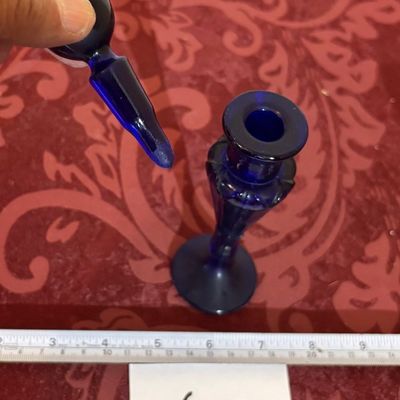 vintage cobalt blue glass perfume bottle
