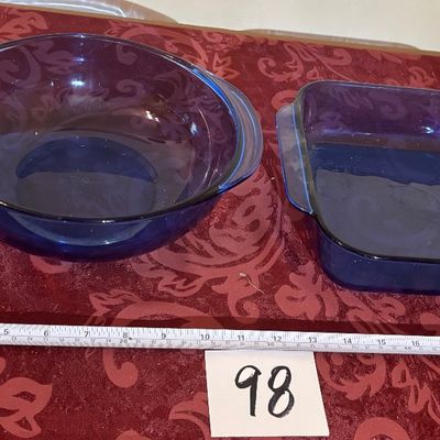 Vintage Pyrex #024 Cobalt Blue Glass 2 Qt. 2 L. Casserole Dish And More
