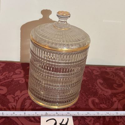 Cookie Biscuit Jar Gold 1950's MCM