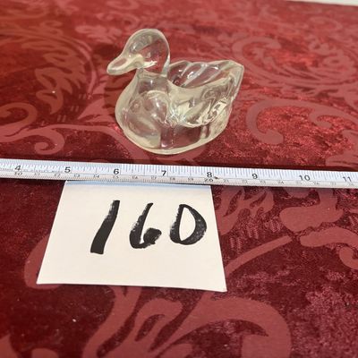 Vintage Glass Duck Personal Cigarette Ashtray Animal Paperweight MCM