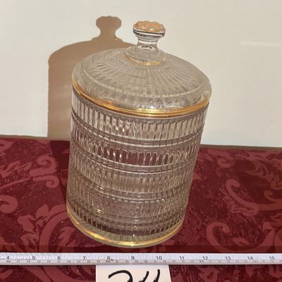 Cookie Biscuit Jar Gold 1950's MCM