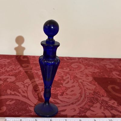 vintage cobalt blue glass perfume bottle