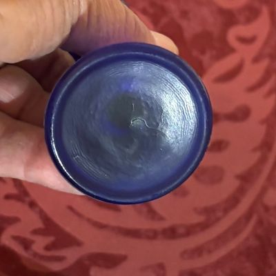 vintage cobalt blue glass perfume bottle