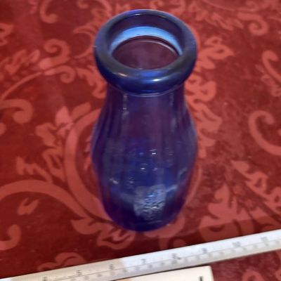 Vintage Liberty Milk Co. Buffalo N.Y. Cobalt Blue One Pint Ribbed Glass Bottle