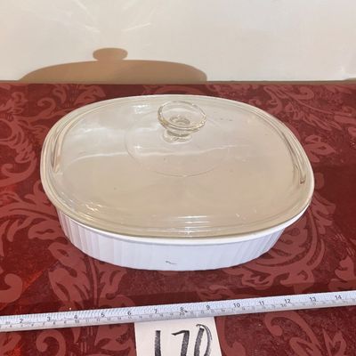 Corningware French White Oval Casserole with glass lid