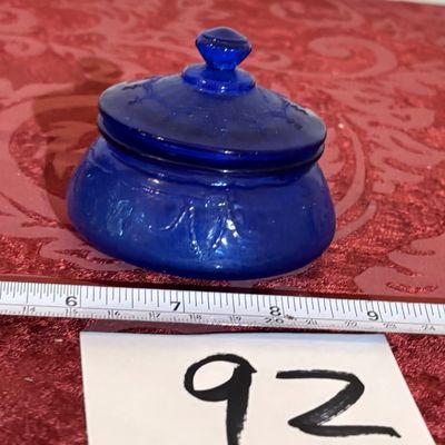Miniatures Cobalt Jar And Lid Canister