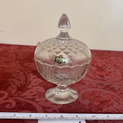 Zajecar 24% Lead Crystal Dish with Lid Made in Yugoslavia