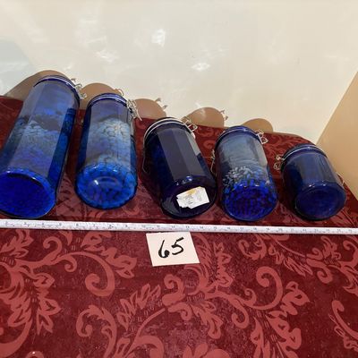 Cobalt Canister Jar Lot