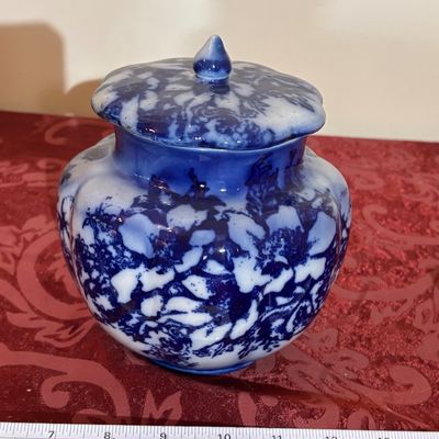 Victoria Ironstone Flow Blue Ginger Jar and Cover