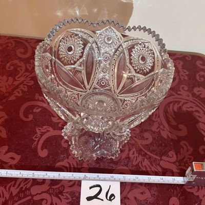 vintage two-piece pedestal punch bowl set