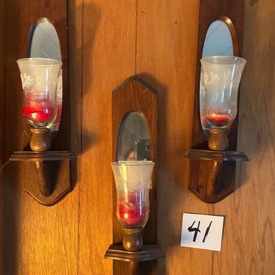 Vintage Wooden Wall Sconce Lot
