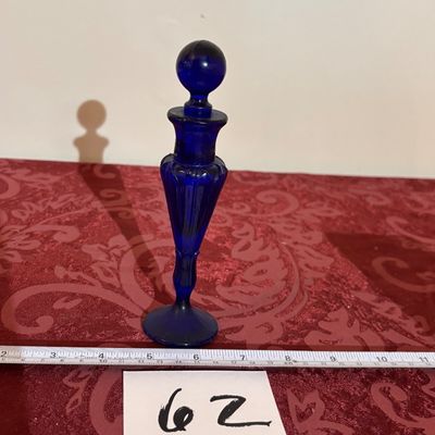 vintage cobalt blue glass perfume bottle