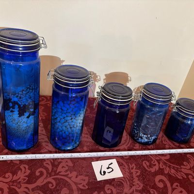 Cobalt Canister Jar Lot