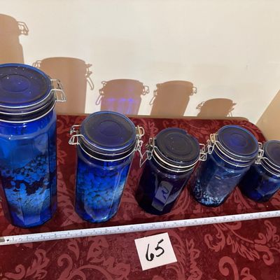 Cobalt Canister Jar Lot