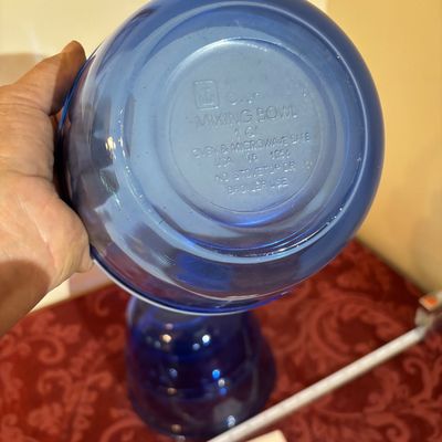 Set 3 Nesting Cobolt Blue Anchor Hocking Ovenware Mixing Bowls 1, 1.5, 2.5 Qt.